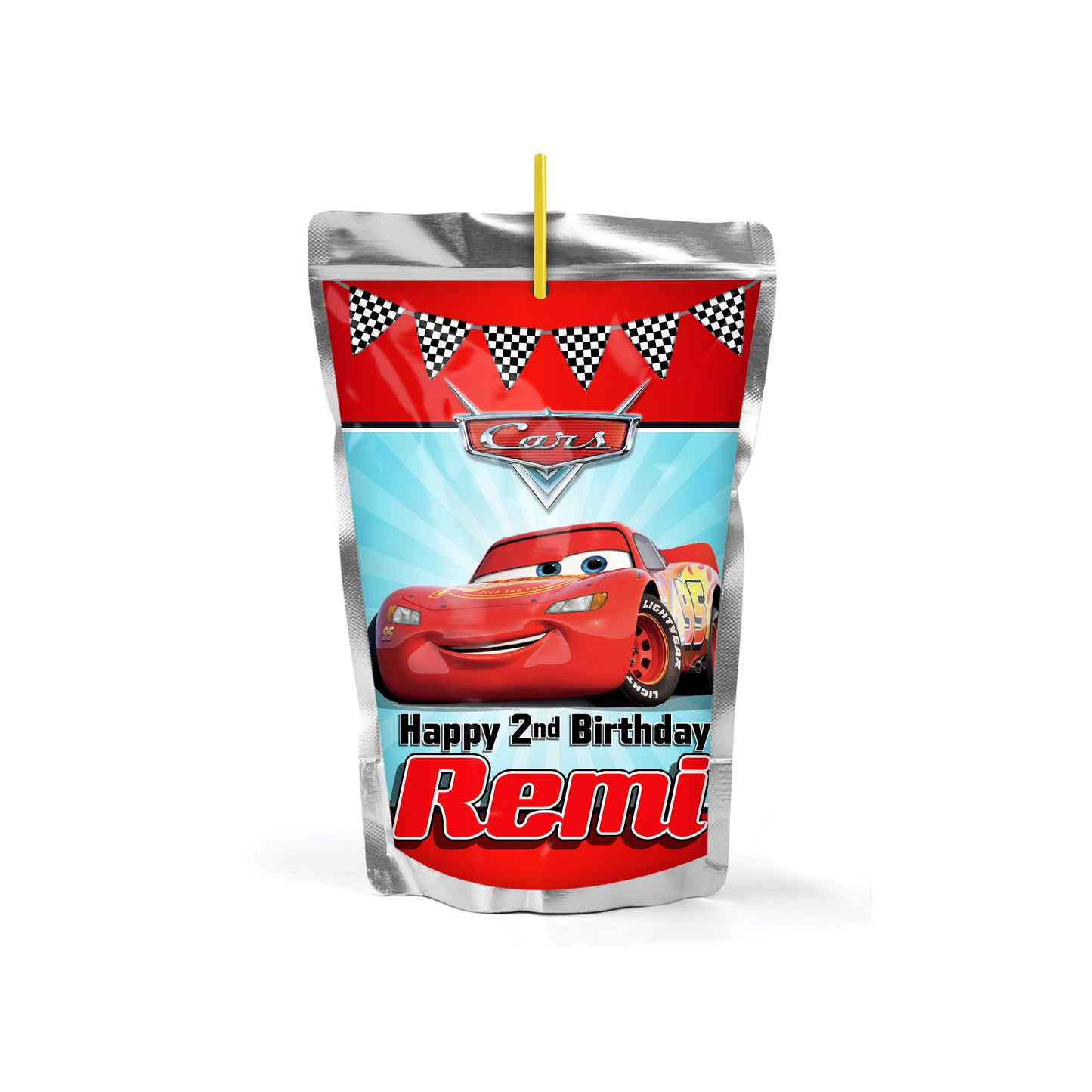 Cars Lightning McQueen Race Gable personalized favor boxes 8 count