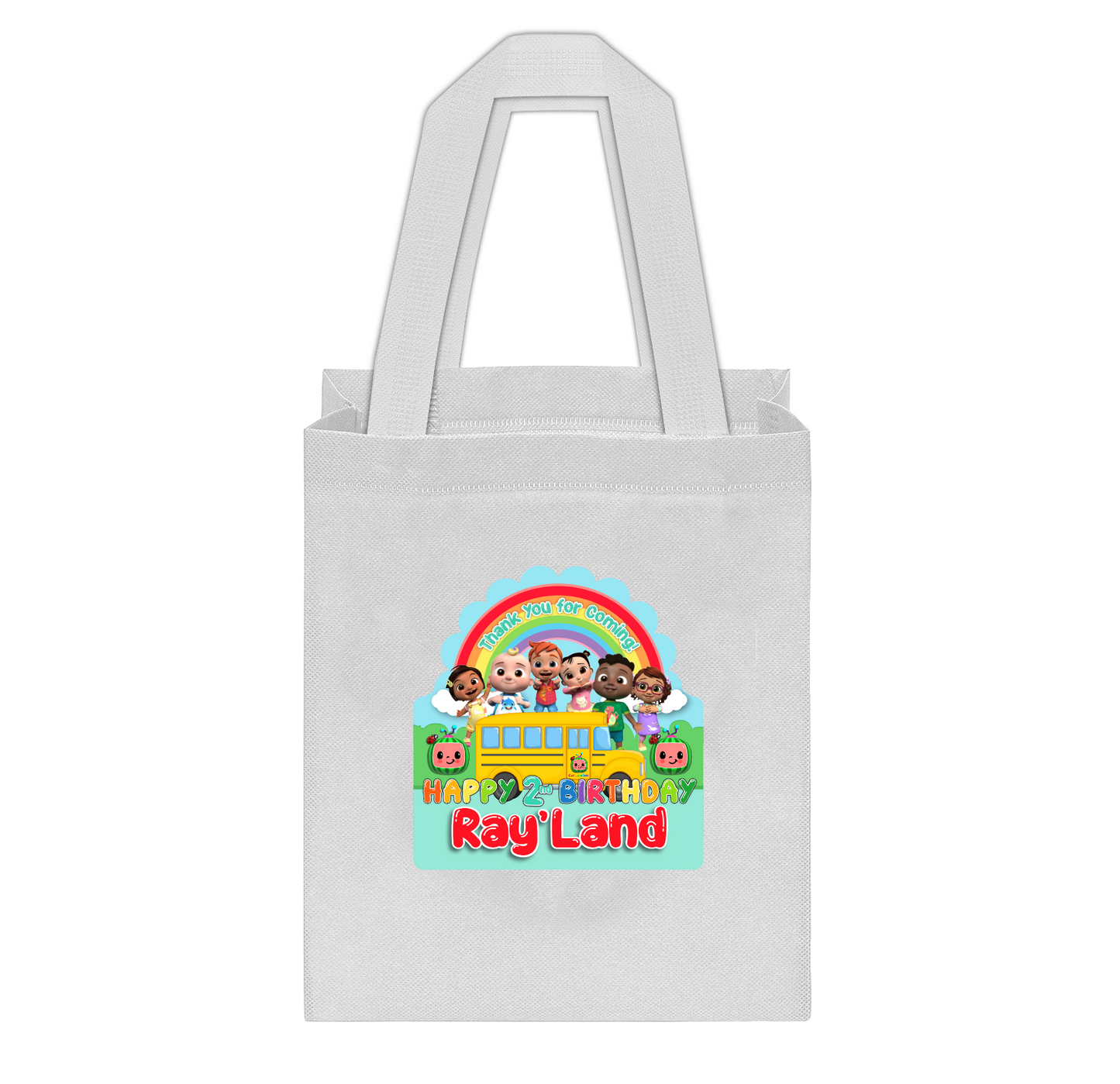 Reusable party favor tote bag, candy bag, extra large party favor treat bag, cocomelon party bag, cocomelon party favor, piñata candy bag, cocomelon candy bag, personalized candy bag, custom candy bag, custom treat bag, goody bag, cocomelon party favor, personalized