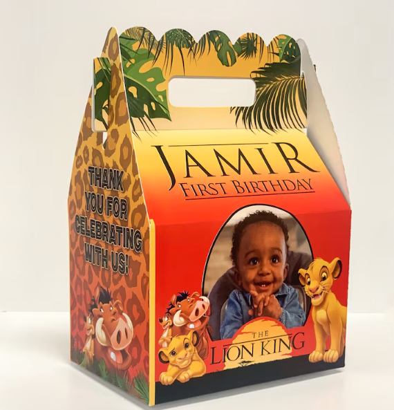 Lion King Classic Personalized Gable Favor Boxes, pack of 8