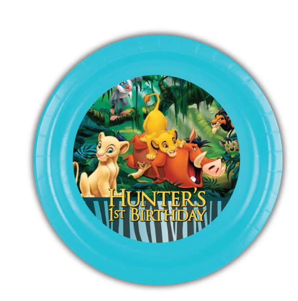 Lion King Jungle Safari Simba Personalized Cake Plates, pack of 12