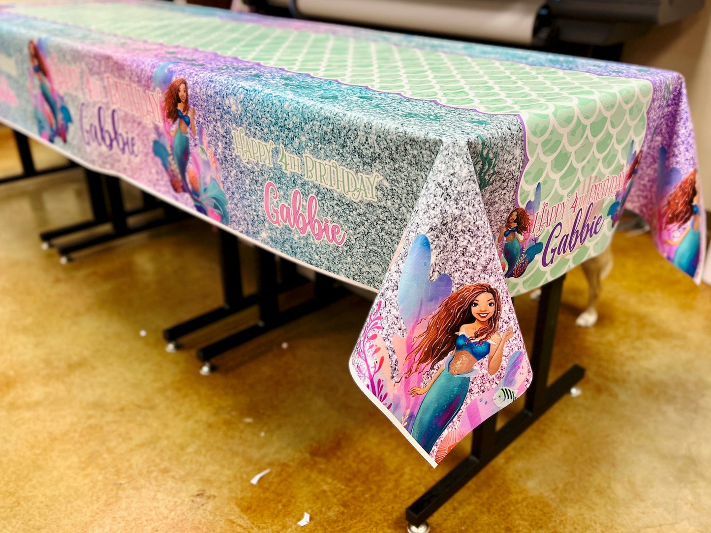 Little Mermaid 2023 Live Action Movie PERSONALIZED Custom Table Cover, Cartoon Ariel Design