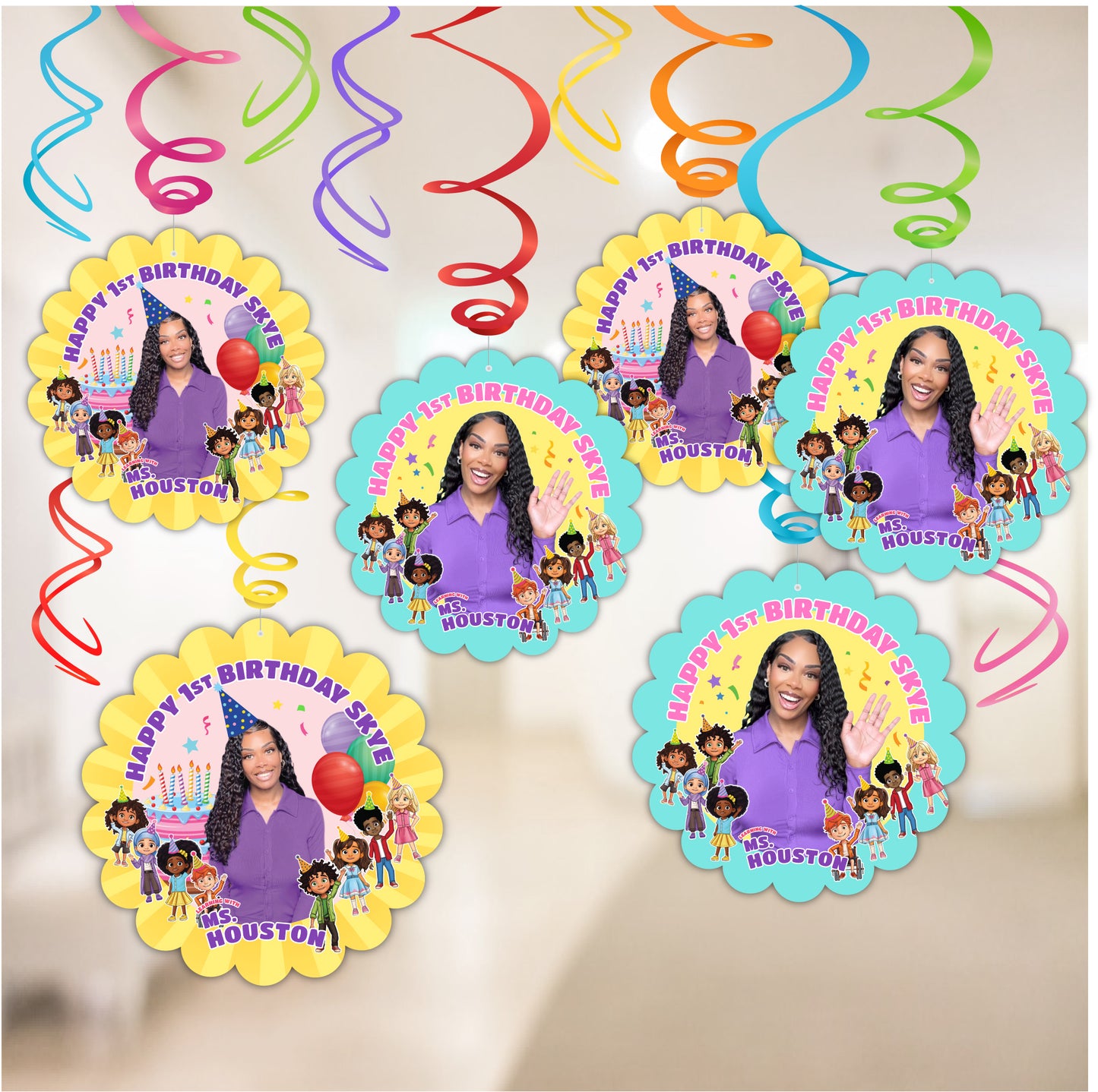 Ms Houston Party Swirls Decorations, Ms houston birthday party