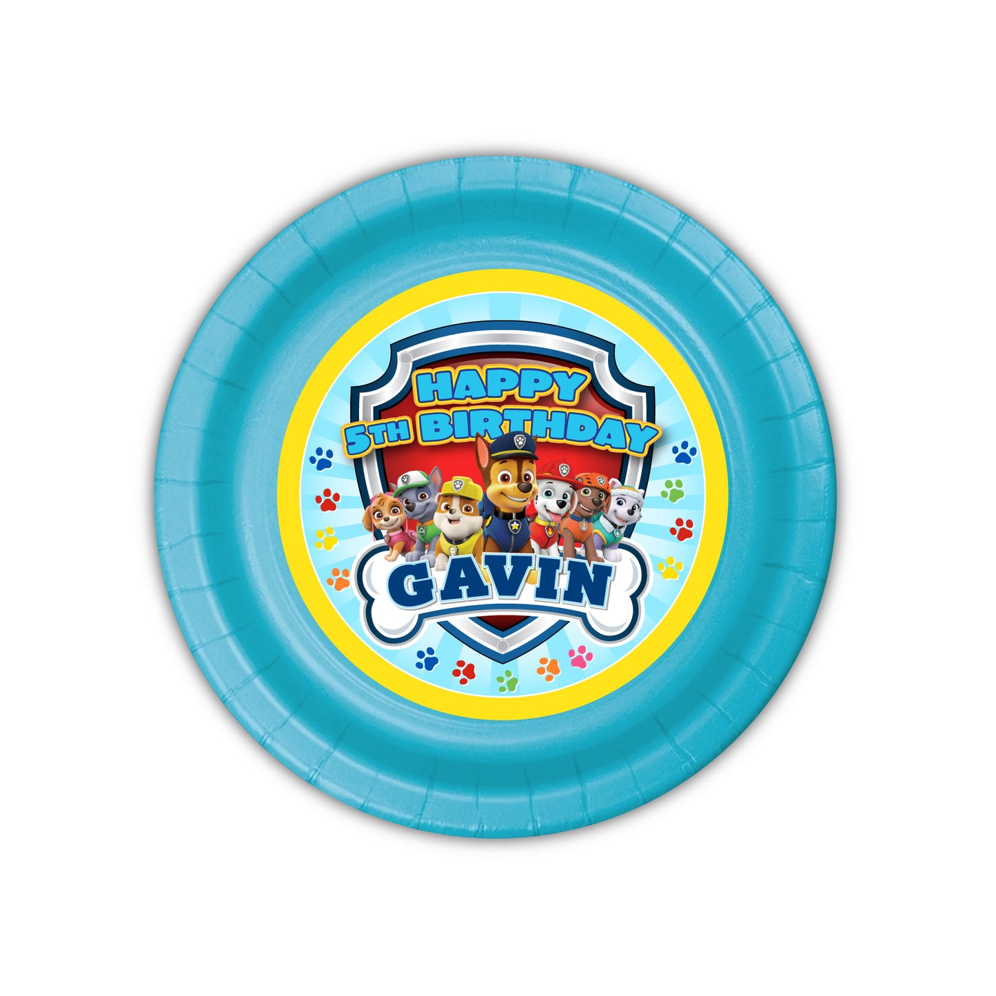 Paw Patrol Personalized Party Plates for your birthday paw-ty. Custom event plates