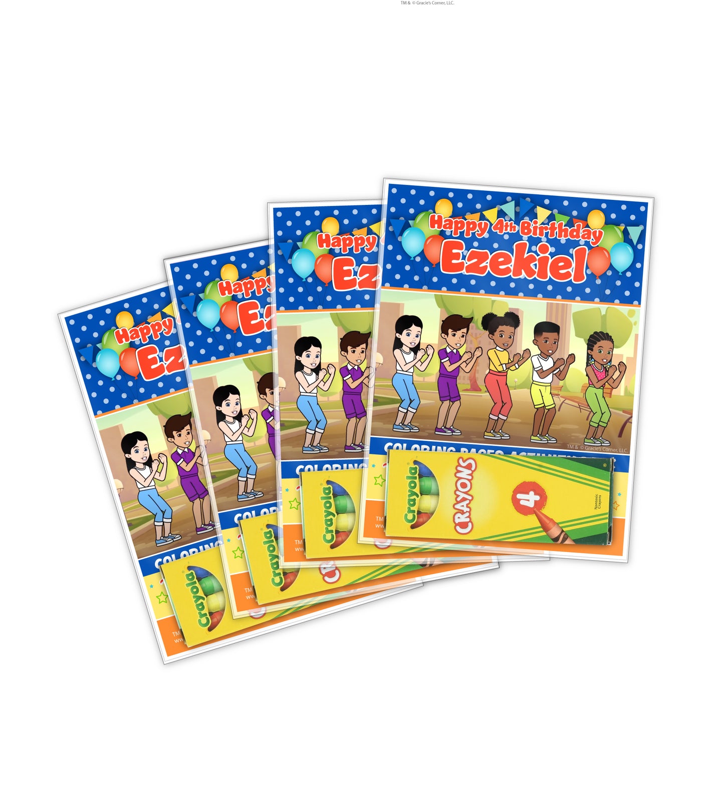 Gracie's Corner Party Favor, Coloring Book Pages Packs, 4 count