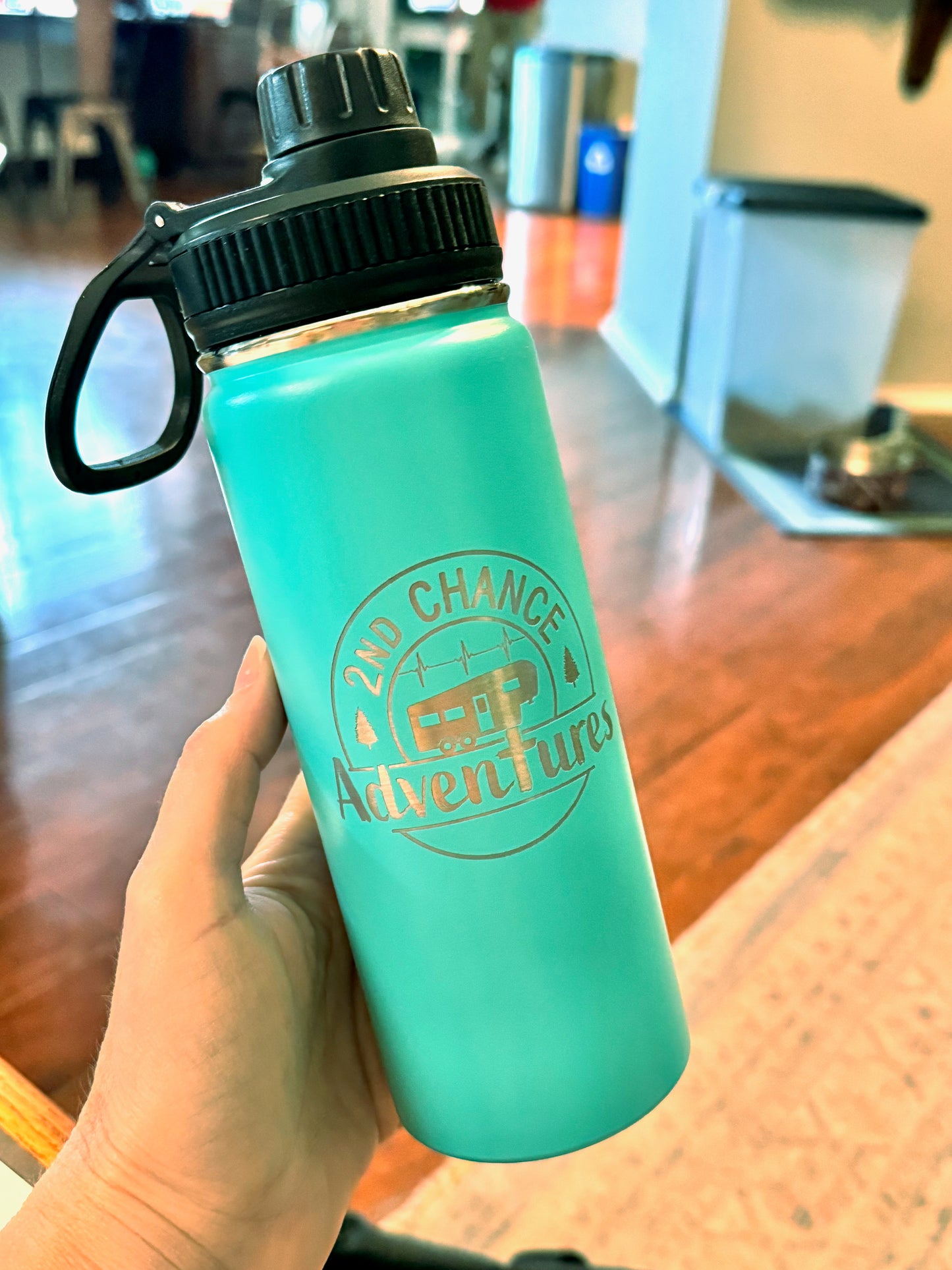 20 oz Stainless Steel Leakproof Thermal Water Bottle, Laser Engraved Personalization