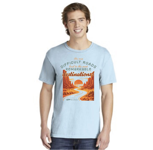 The Most Difficult Roads Tee by 2nd Chance Adventures