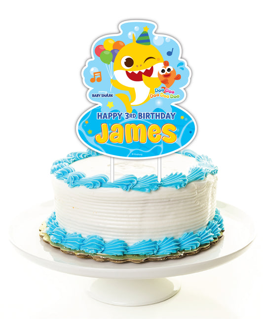 Baby Shark Birthday Party Personalized Happy Birthday Cake Topper
