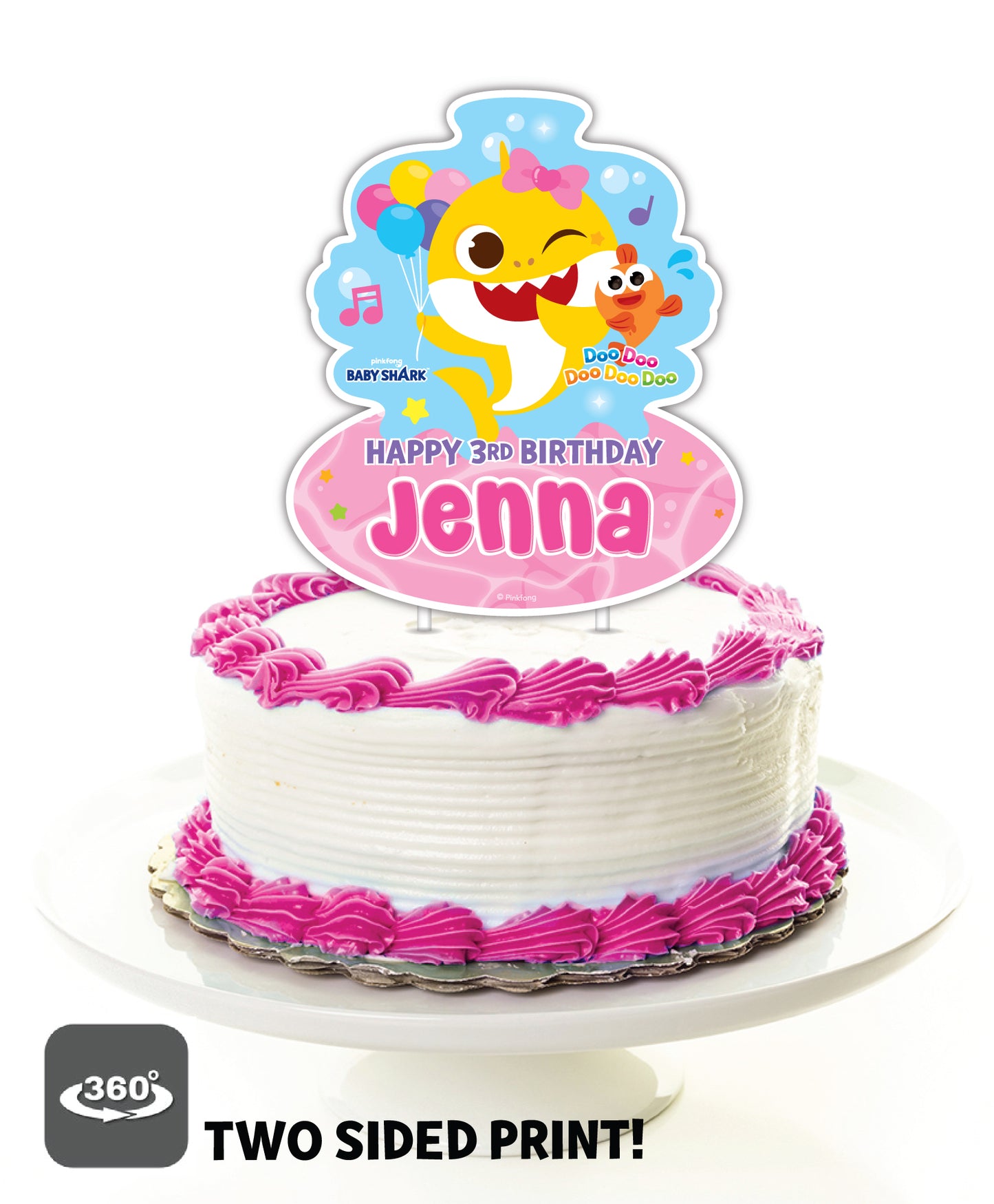 Baby Shark Birthday Party Personalized Happy Birthday Cake Topper