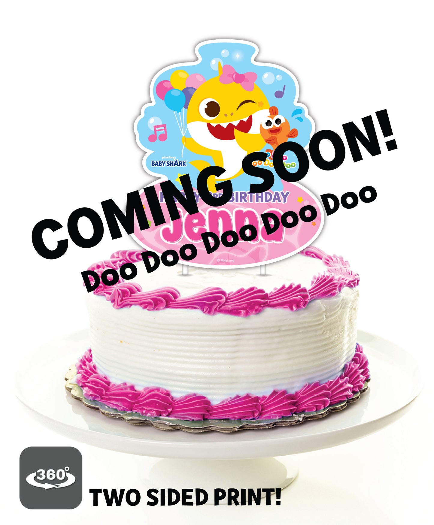 Baby Shark Birthday Party Personalized Happy Birthday Cake Topper