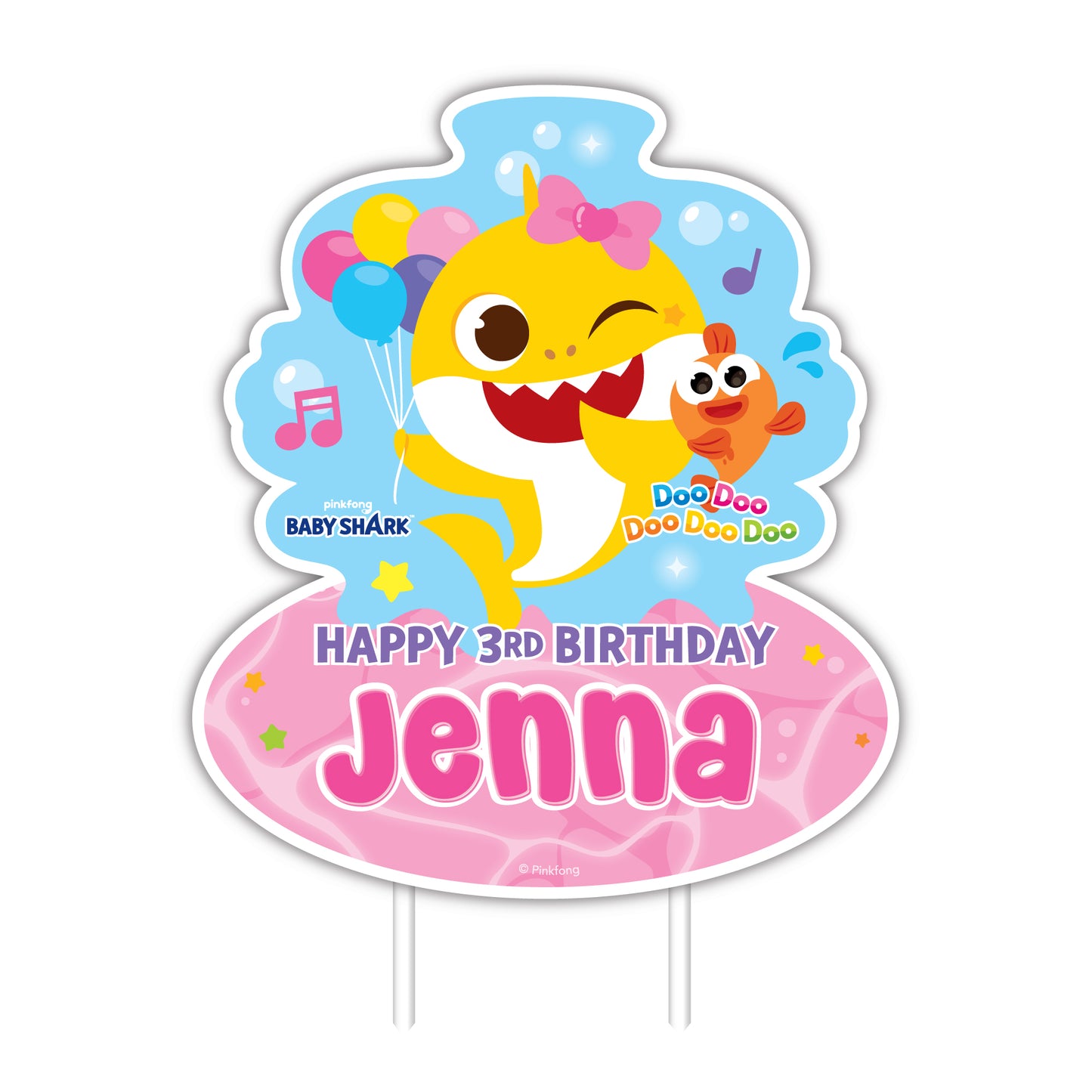 Baby Shark Birthday Party Personalized Happy Birthday Cake Topper