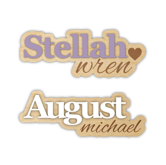 Custom Name Decorative Sign, Laser Cut & Engraved Hospital Basinet Sign, Newborn Photo Name Sign