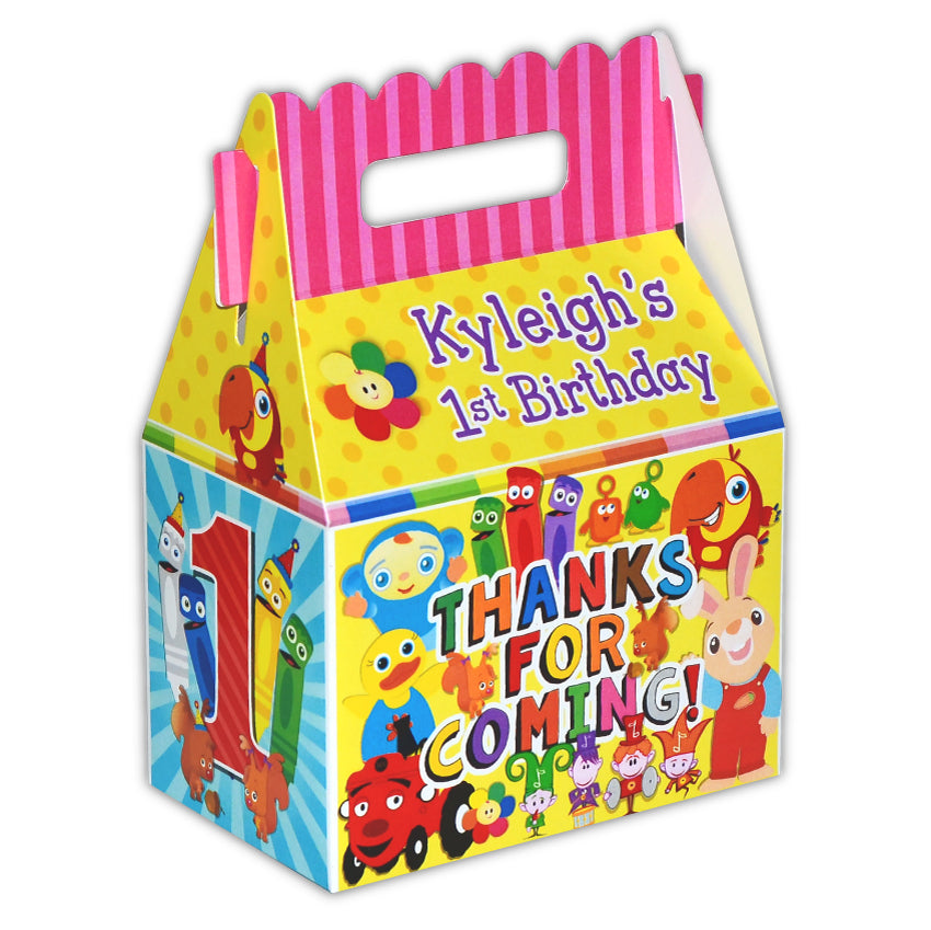 BabyFirst TV NEW Favorite Friends Birthday Party, Personalized Gable Favor Boxes, pack of 8