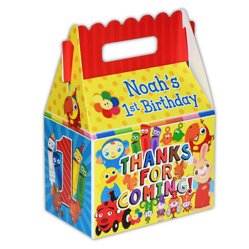 BabyFirst TV NEW Favorite Friends Birthday Party, Personalized Gable Favor Boxes, pack of 8