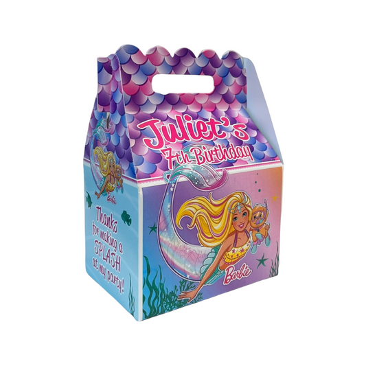 Mystical Mermaid Birthday Party, Personalized Gable Favor Boxes, pack of 8