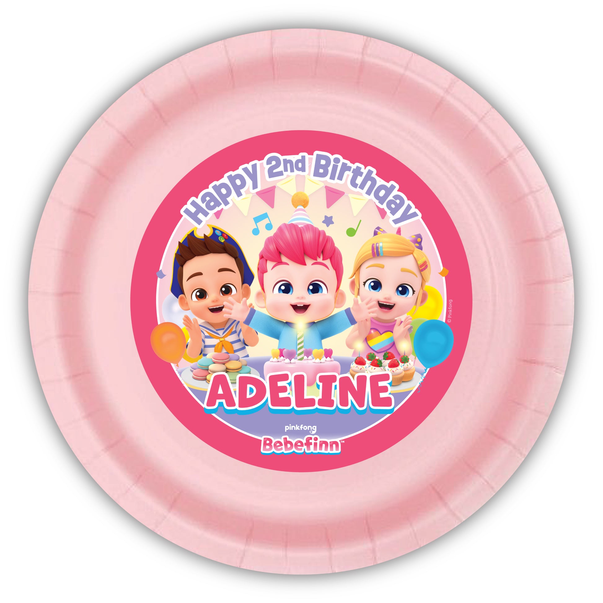 Add a festive, custom touch to your child’s party with these personalized paper plates, perfect for your Bebefinn birthday! Each plate features your child’s name and age in an exclusive design that ties your theme together beautifully. Bebefinn party plates. 