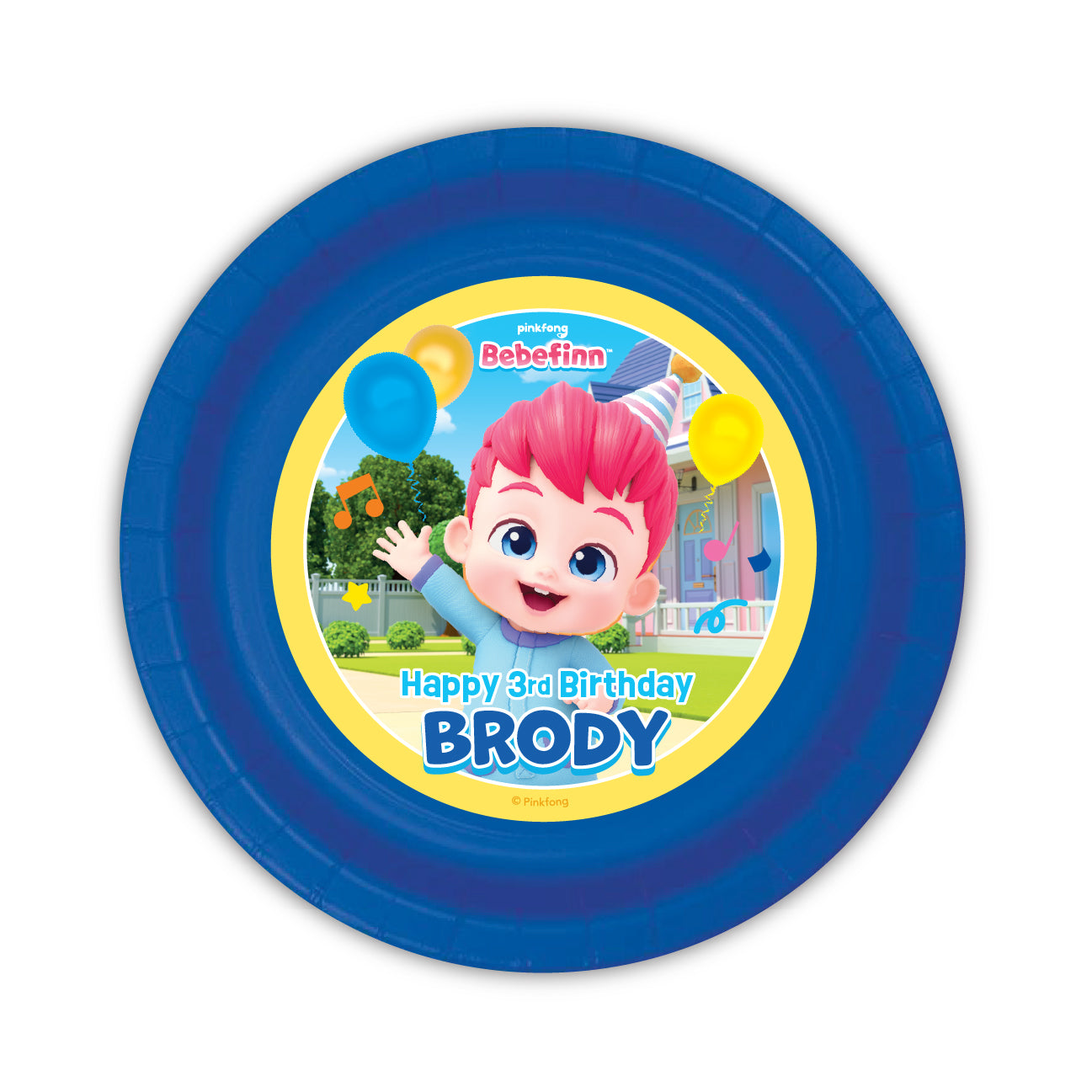 Add a festive, custom touch to your child’s party with these personalized paper plates, perfect for your Bebefinn birthday! Each plate features your child’s name and age in an exclusive design that ties your theme together beautifully. Bebefinn party plates. 