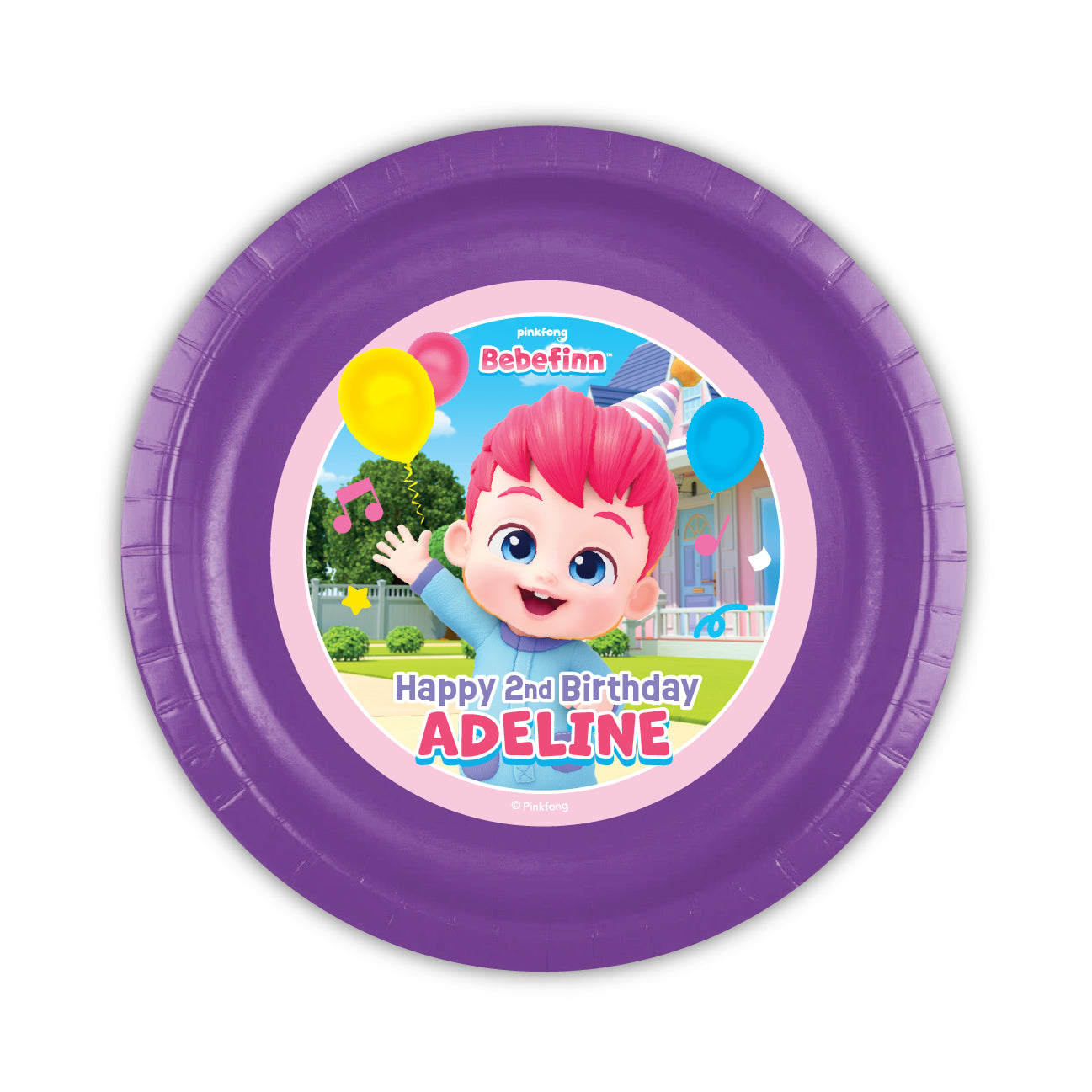 Bebefinn birthday party plates for birthday girl, custom party plates, bebefinn party tableware, personalized party supplies, bebefinn party decorations