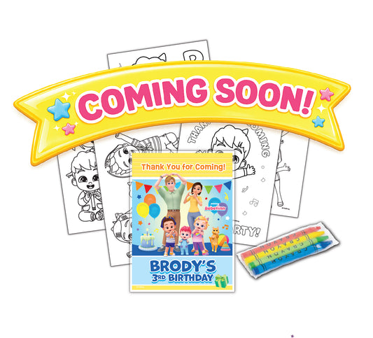 Bebefinn Birthday coloring pages, Bebefinn party favor, custom party favors, personalized Bebefinn favors