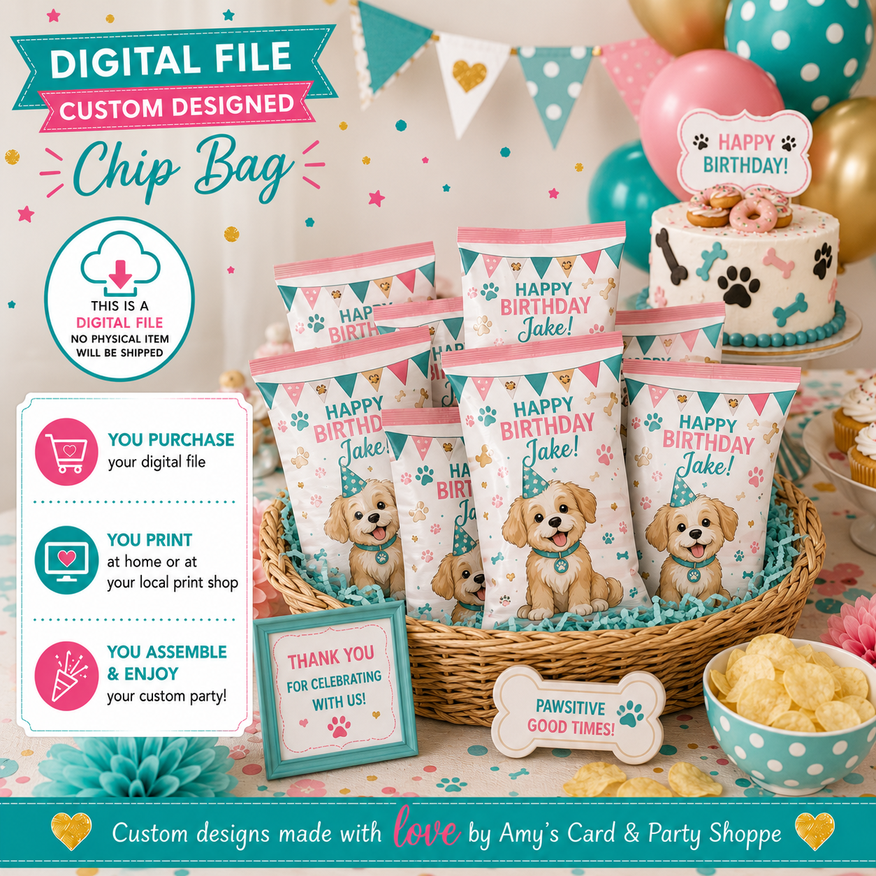 Custom Designed DIGITAL file for DIY Chip Bags