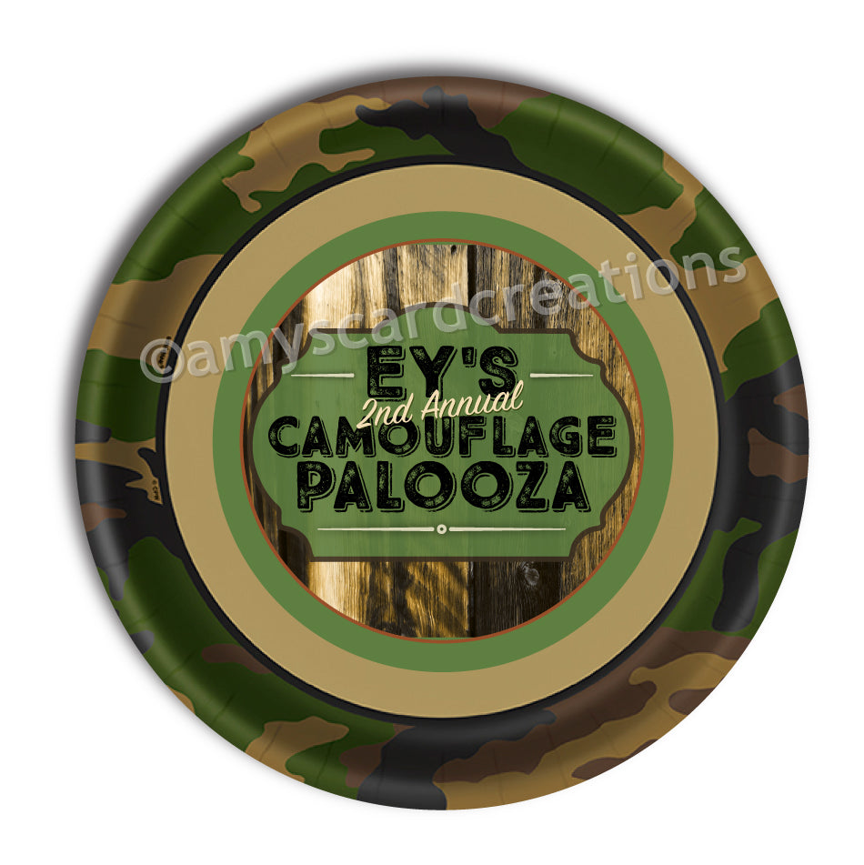 Camo party plates, Custom 7" Cake & Snack Plates – Pack of 12
Our custom 7-inch party plates are the perfect size for serving cake and ice cream, snacks, appetizers, desserts, and other party treats. Each plate is personalized to coordinate with your celebration, creating a memorable and professionally styled party table.
