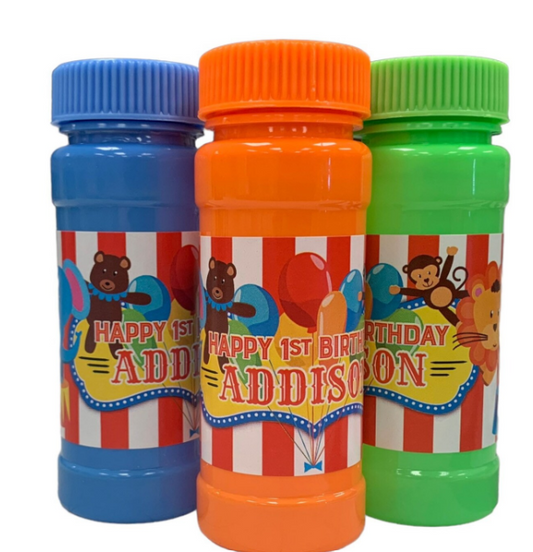 Carnival Circus Animals Big Top Bubbles Party Favors, Set of 12