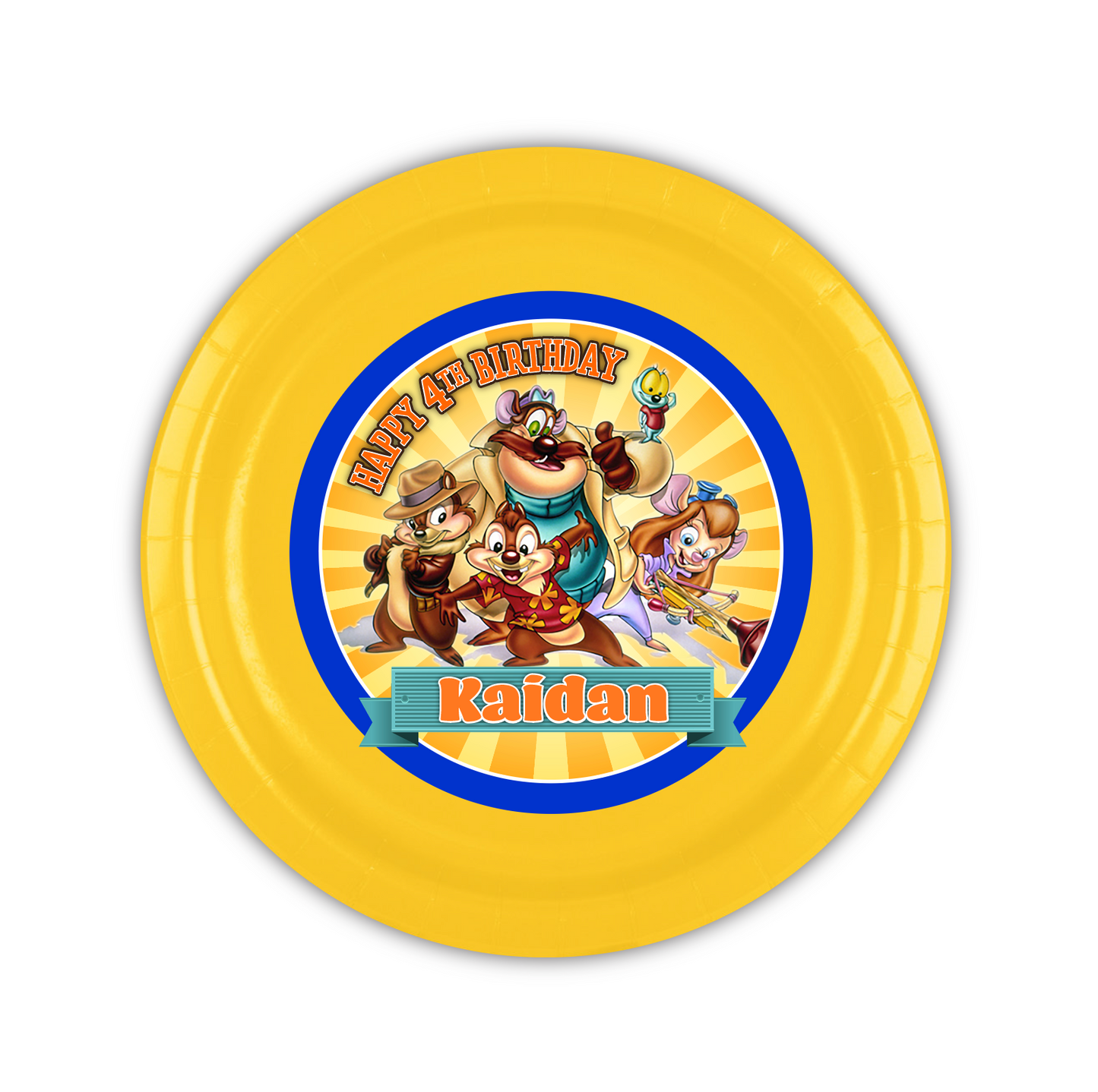 Chip n Dale Rescue Rangers Party Plate, Custom 7" Cake & Snack Plates – Pack of 12
Our custom 7-inch party plates are the perfect size for serving cake and ice cream, snacks, appetizers, desserts, and other party treats. Each plate is personalized to coordinate with your celebration, creating a memorable and professionally styled party table.