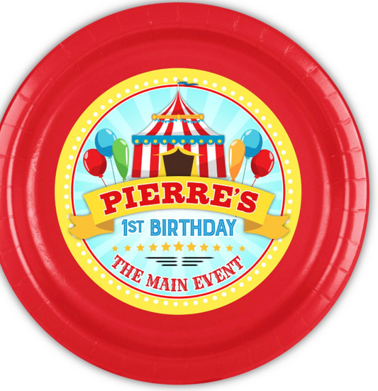 Circus Carnival Personalized Cake Plates, pack of 12