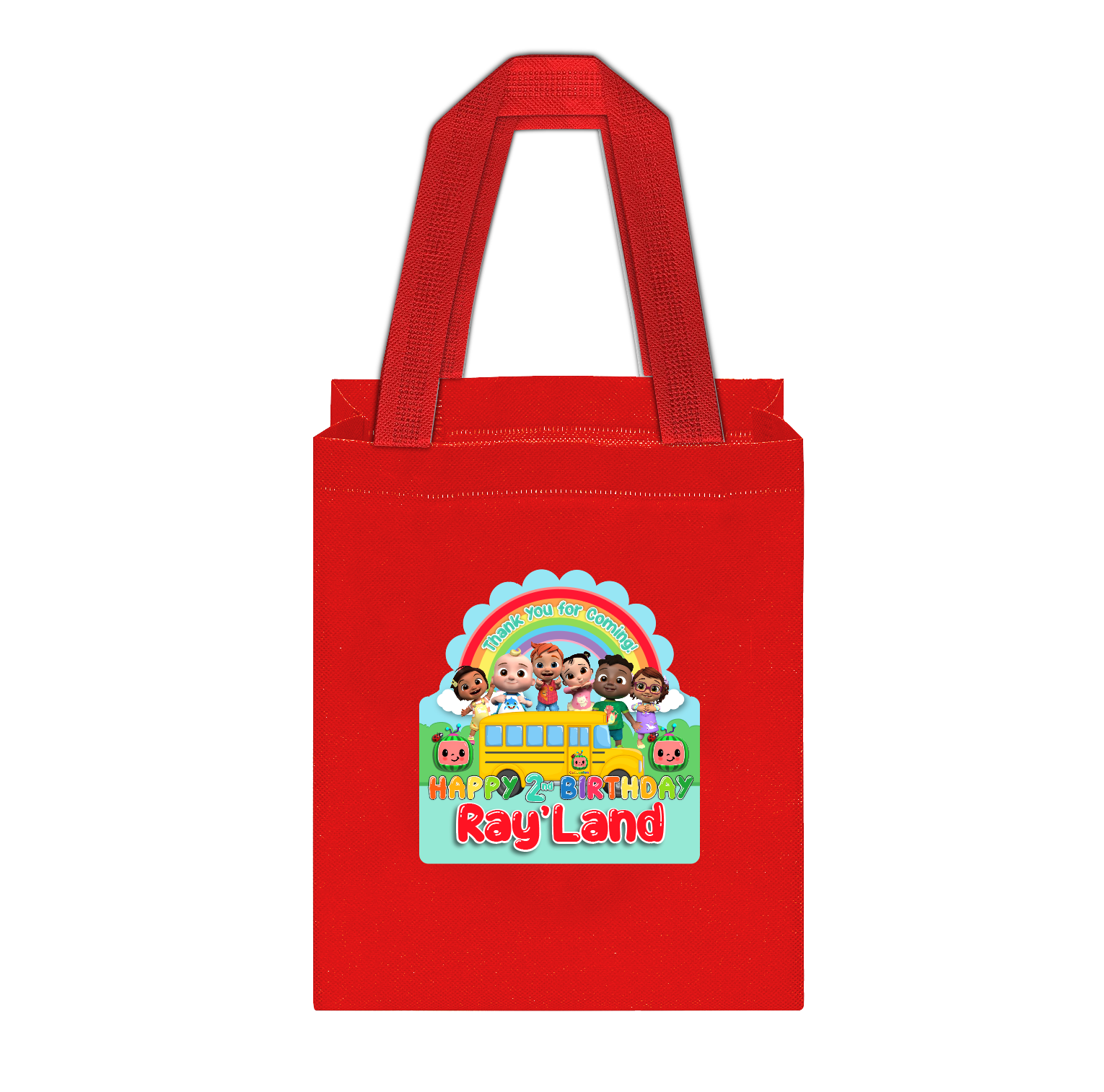 Reusable party favor tote bag, candy bag, extra large party favor treat bag, cocomelon party bag, cocomelon party favor, piñata candy bag, cocomelon candy bag, personalized candy bag, custom candy bag, custom treat bag, goody bag, cocomelon party favor, personalized
