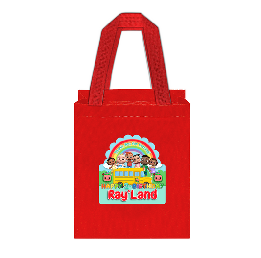 Reusable party favor tote bag, candy bag, extra large party favor treat bag, cocomelon party bag, cocomelon party favor, piñata candy bag, cocomelon candy bag, personalized candy bag, custom candy bag, custom treat bag, goody bag, cocomelon party favor, personalized