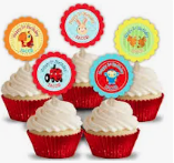 Color Crew BabyFirstTV Party, Personalized Cupcake Picks Toppers, pack of 12