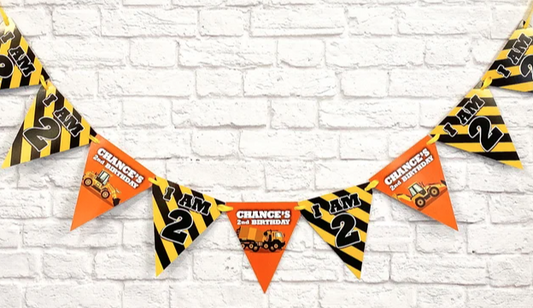 Construction Party Personalized High Chair Banner Decoration