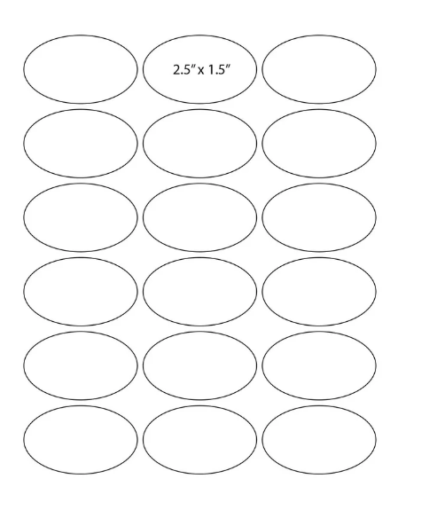 Custom Stickers, PACK of 30 sheets, 540 Oval stickers Matte finish