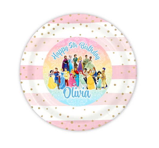 Disney Princess Personalized Meal Plates, pack of 12