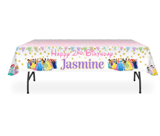 Disney Princess Party Personalized HEAVY Vinyl  Table Cover, Custom Made