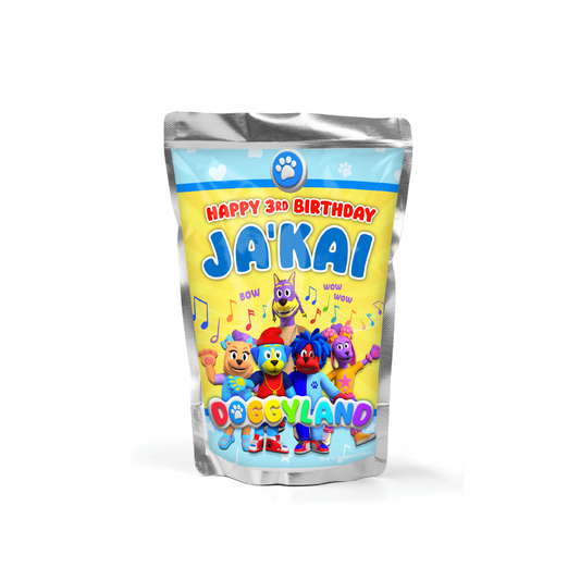 Doggyland Birthday Party Juice Pouch Labels, 12 count