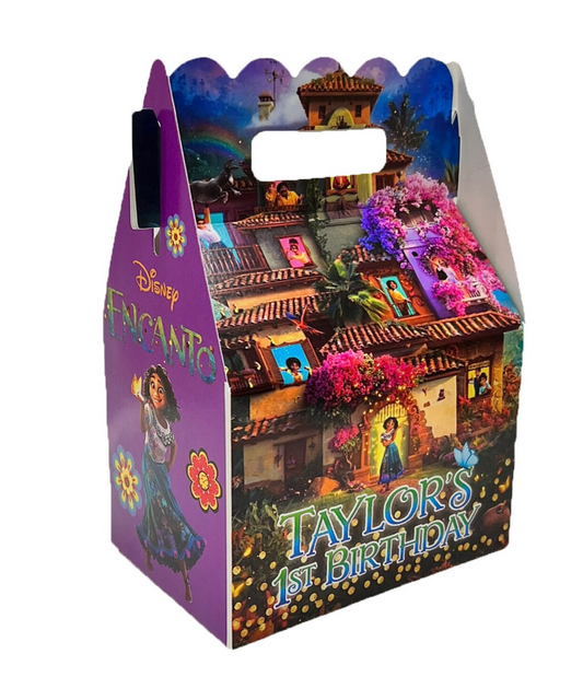 Encanto Party MIRABEL Personalized Gable Favor Boxes, pack of 8