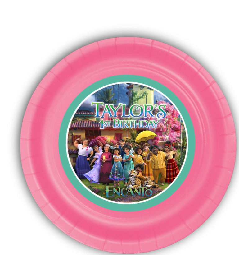 Encanto Mirabel Party Personalized Cake Plates, pack of 12