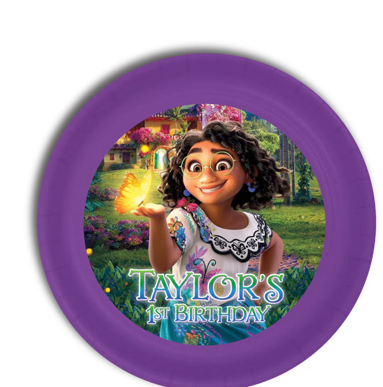 Encanto Mirabel Party Personalized Cake Plates, pack of 12