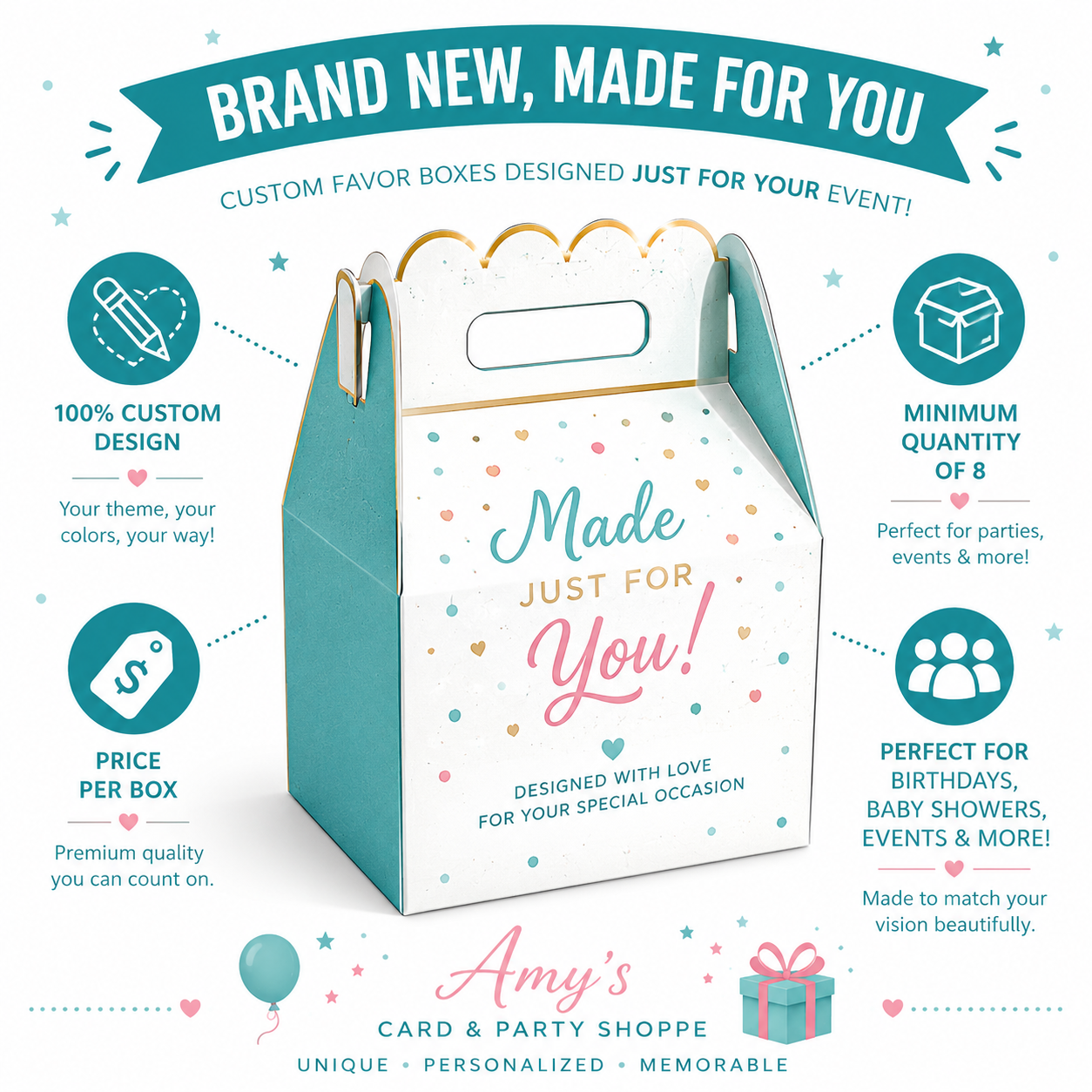 Custom Party Favor Gable Box | Request Your Theme Goody Bag