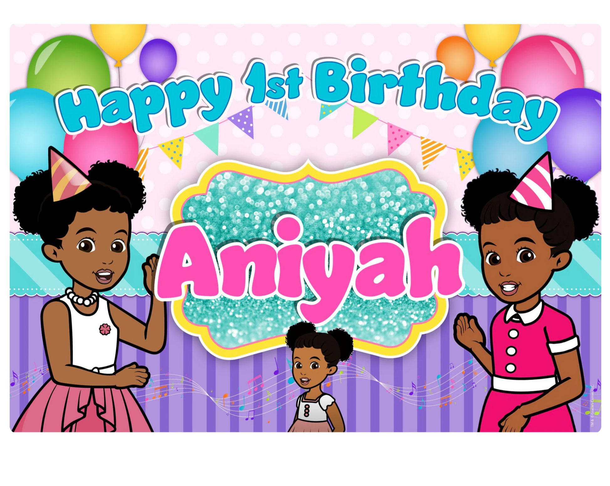 Gracies Corner Party Backdrop, photo booth backdrop, happy birthday gracies corner supplies