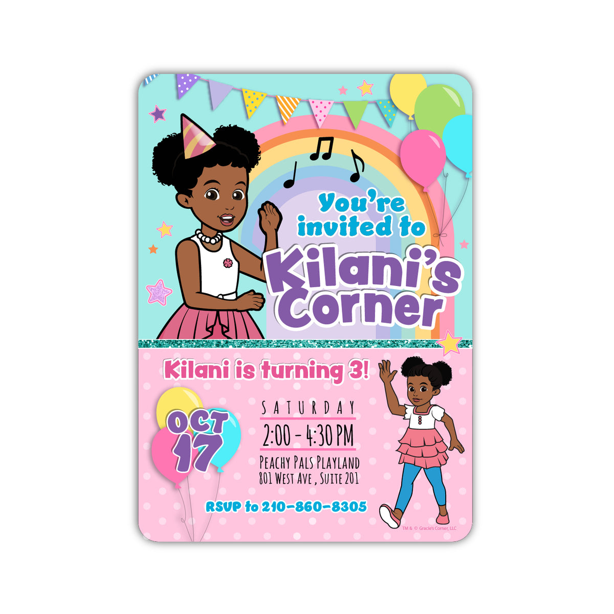 Gracie's Corner Birthday Party Invitations