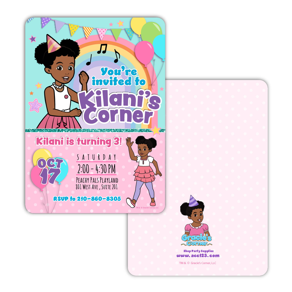 Gracie's Corner Birthday Party Invitations