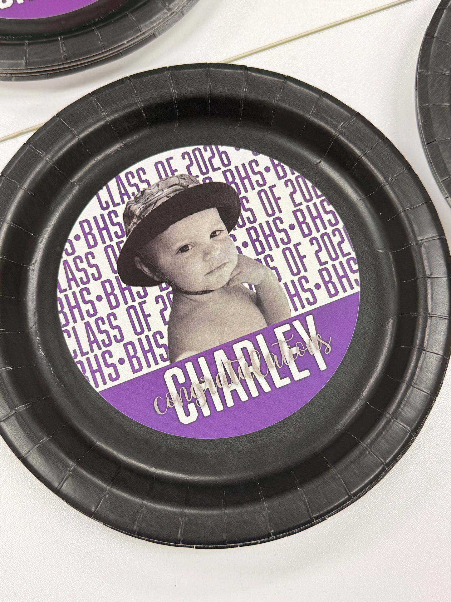 Graduation Party Plates, photo plate, graduation plates for party, graduation photo plates, picture plates, paper plate with picture, baby picture plate, class of 2026 plate