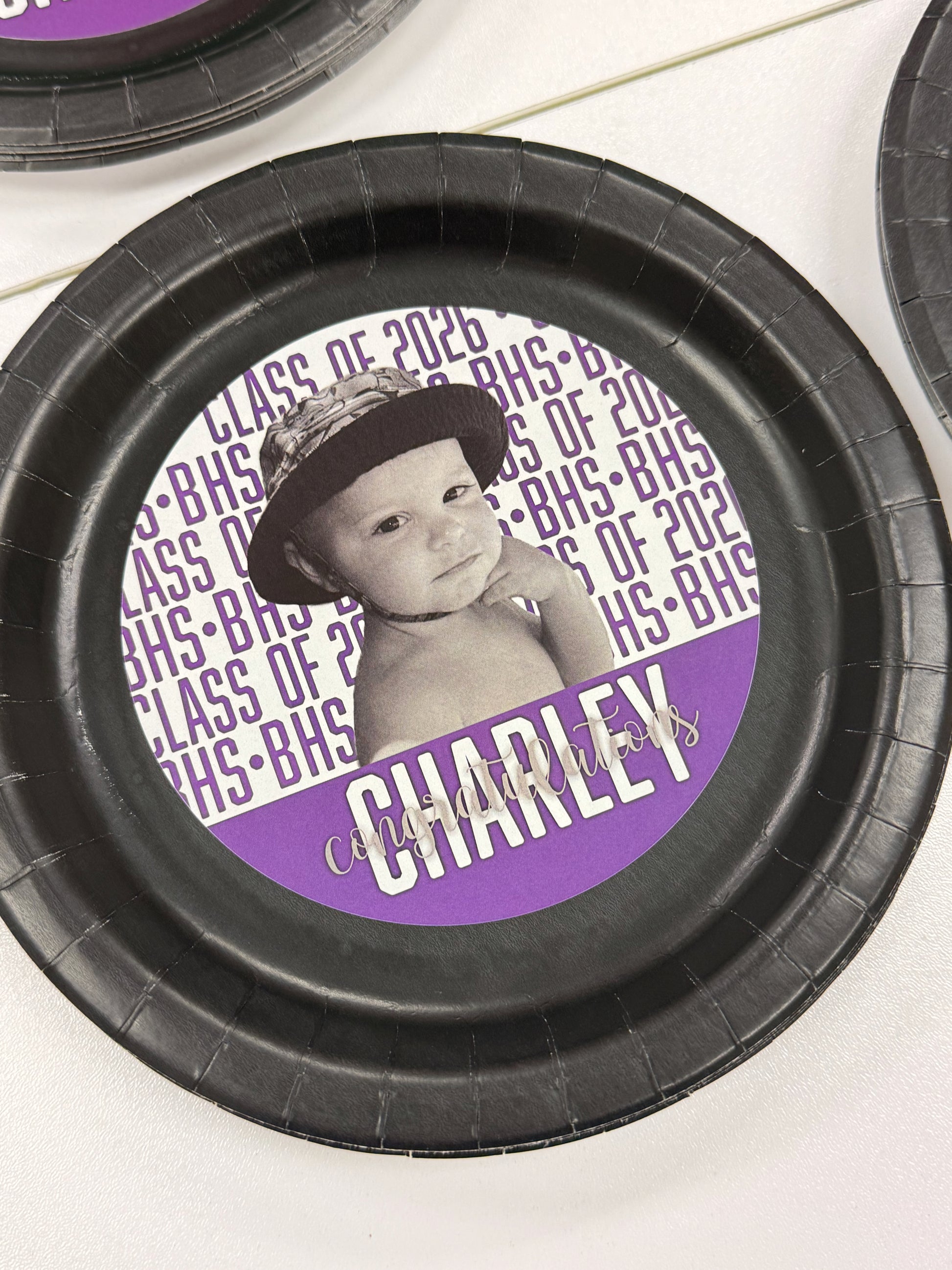 Graduation Party Plates, photo plate, graduation plates for party, graduation photo plates, picture plates, paper plate with picture, baby picture plate, class of 2026 plate
