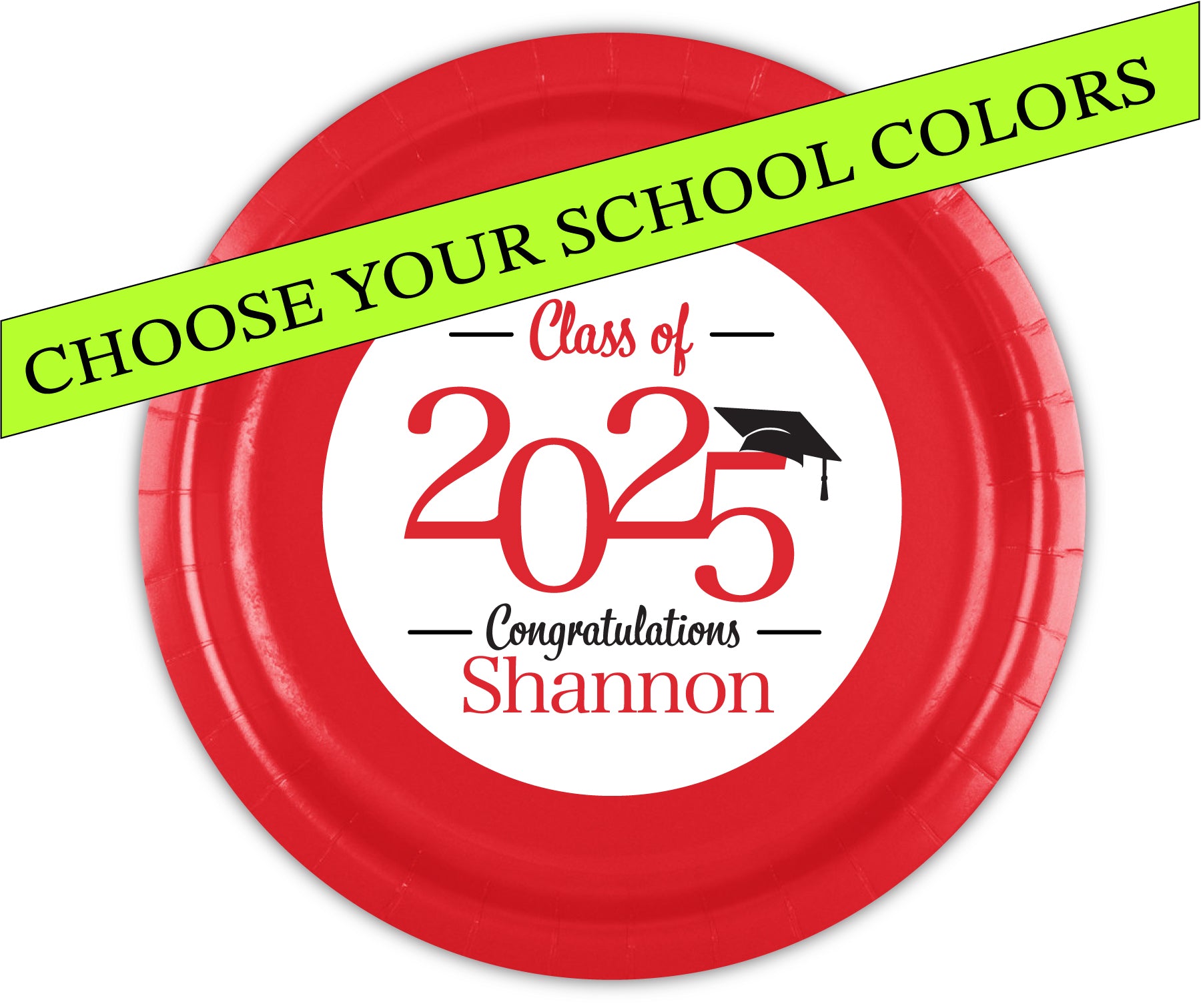 Personalized Graduation plates, custom graduation plates to match your school colors. school color graduation plates
