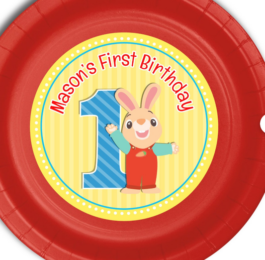 Harry the Bunny BabyFirst TV Birthday Party, Personalized Meal Plates, pack of 12