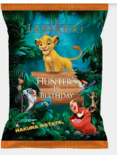 Lion King Jungle Safari Custom Chip Bags, Snack Bags, Pouches, SET of 12