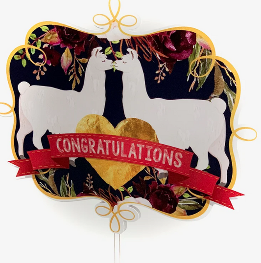 Llama Love Personalized Table Centerpiece, custom color changes for your wedding