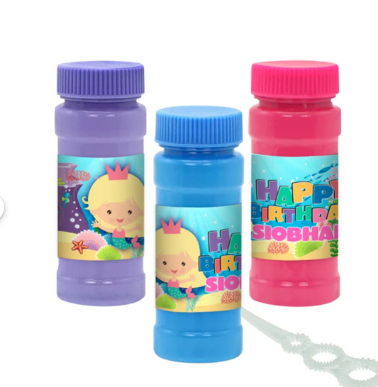 Mermaid Cutie Bubbles Party Favors, Set of 12