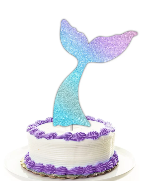 Mermaid Tail Birthday Cake Topper